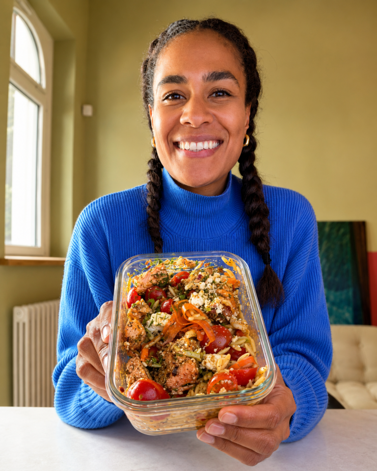 Office Meal Prep – Asia Orzo Lachs Bowl