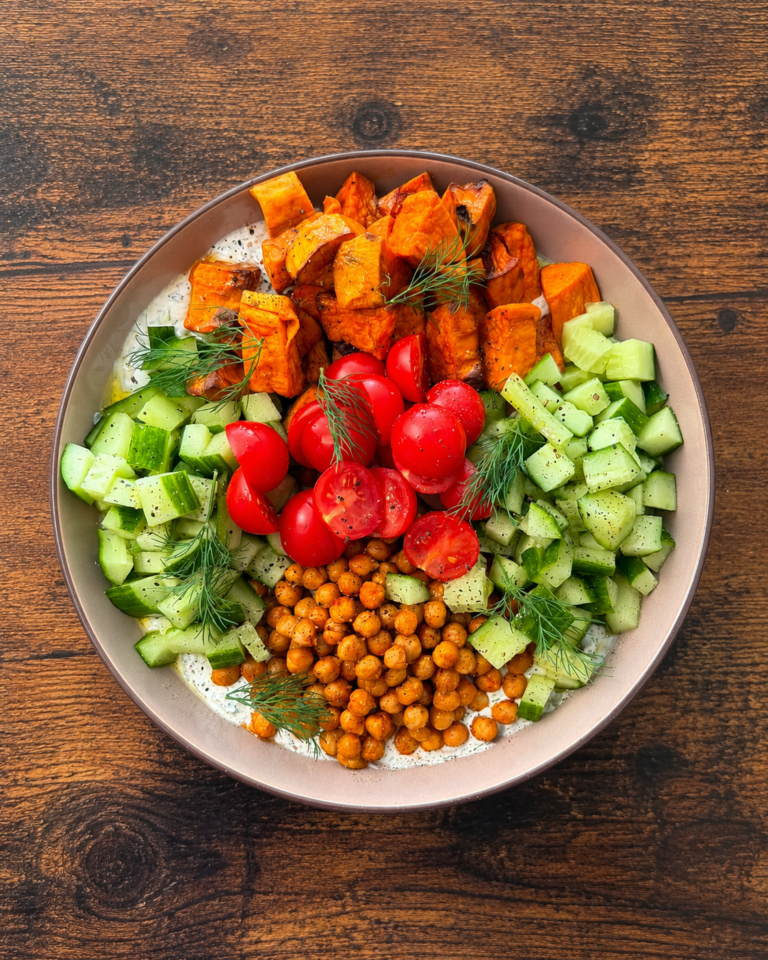 Süßkartoffel-Kichererbsen-Salat