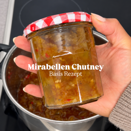 Mirabellen-Chutney mit Zwiebeln, Ingwer und Gewürzen